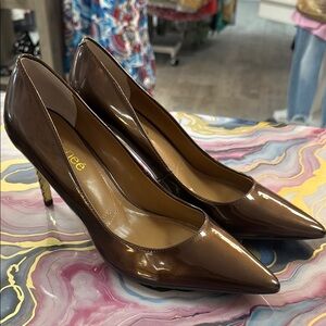 I.Renee Brown Patent Leather Heels